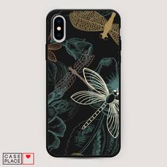 Матовый силиконовый чехол "Тени стрекоз" на Apple iPhone XS Max (10S Max) Awog