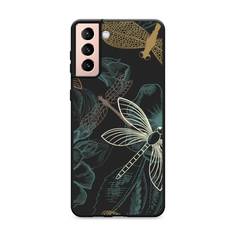 Матовый силиконовый чехол "Тени стрекоз" на Samsung Galaxy S21 + Awog