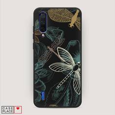 Матовый силиконовый чехол "Тени стрекоз" на Xiaomi Mi 9 Lite Awog