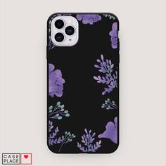 Матовый силиконовый чехол "Сиреневая цветочная рамка" на Apple iPhone 11 Pro Awog