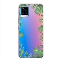 Силиконовый чехол "Листья папоротника рамка" на Vivo V20 Awog