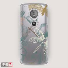 Силиконовый чехол "Тени стрекоз" на Motorola Moto E5 Awog