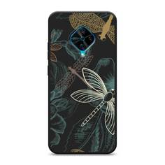 Матовый силиконовый чехол "Тени стрекоз" на Vivo Y9s Awog