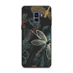 Матовый силиконовый чехол "Тени стрекоз" на Samsung Galaxy A8 2018 Awog