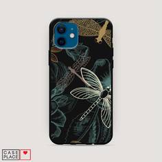 Матовый силиконовый чехол "Тени стрекоз" на Apple iPhone 12 mini Awog