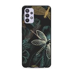 Матовый силиконовый чехол "Тени стрекоз" на Samsung Galaxy A32 Awog