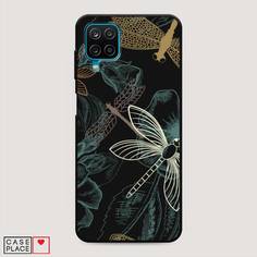 Матовый силиконовый чехол "Тени стрекоз" на Samsung Galaxy A12 Awog