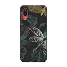 Матовый силиконовый чехол "Тени стрекоз" на Samsung Galaxy A02 Awog