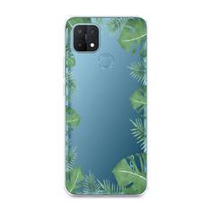 Силиконовый чехол "Листья папоротника рамка" на Oppo A15s Awog