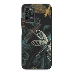 Матовый силиконовый чехол "Тени стрекоз" на ZTE Blade V30 Vita Awog