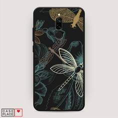 Матовый силиконовый чехол "Тени стрекоз" на Xiaomi Redmi 8 Awog