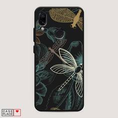 Матовый силиконовый чехол "Тени стрекоз" на Xiaomi Redmi 7 Awog