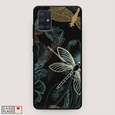 Матовый силиконовый чехол "Тени стрекоз" на Samsung Galaxy A51 Awog