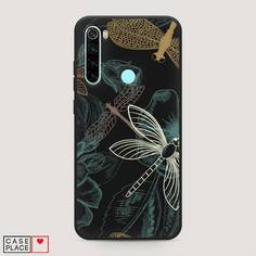 Матовый силиконовый чехол "Тени стрекоз" на Xiaomi Redmi Note 8 Awog