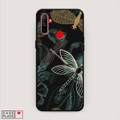 Матовый силиконовый чехол "Тени стрекоз" на Realme C3 Awog