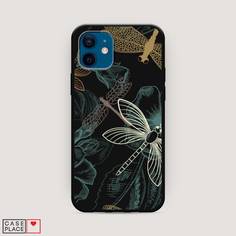 Матовый силиконовый чехол "Тени стрекоз" на Apple iPhone 12 Awog