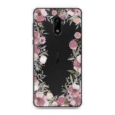 Чехол Awog "Розовая цветочная рамка" для Nokia 6