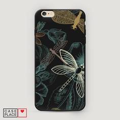 Матовый силиконовый чехол "Тени стрекоз" на Apple iPhone 6 Plus Awog