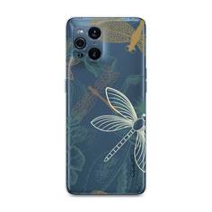 Силиконовый чехол "Тени стрекоз" на Oppo Find X3 Pro Awog