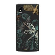 Матовый силиконовый чехол "Тени стрекоз" на ZTE Blade L210 Awog