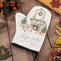 Варежка-прихватка Magic winter 20х28см, саржа, 100% х/л, ватин 250г/м2 Этель