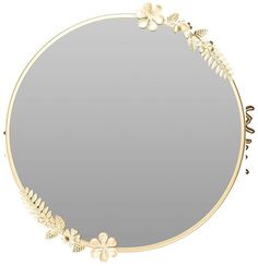 Зеркало круглое с цветами (золото) Размер: 40*40*6 см Garda Decor