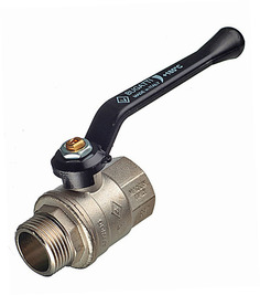 Кран шаровой латунный Bugatti (03050213) 1 ВР(г) х 1 НР(ш) ручка прямой