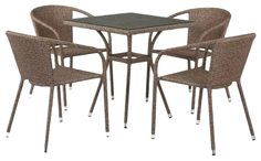 Набор садовой мебели Afina T282BNT/Y137C-W56 light brown 5 предметов