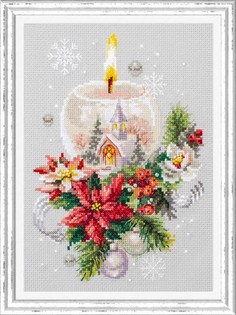Набор для вышивания крестом Чудесная игла "Рождественская свеча" 100-231, 16х23 см.