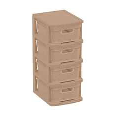 Комод четырехсекционный с корзинами BranQ Ajur, 37 x 30 x 73 см, кофейный