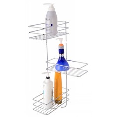 Полка для ванной комнаты и кухни угловая тройная, Optima