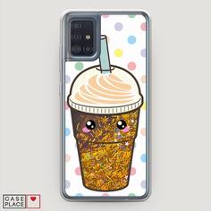 Жидкий чехол с блестками "Милый стакан" на Samsung Galaxy A51 Awog