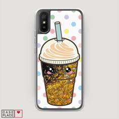 Жидкий чехол с блестками "Милый стакан" на Xiaomi Redmi 9A Awog