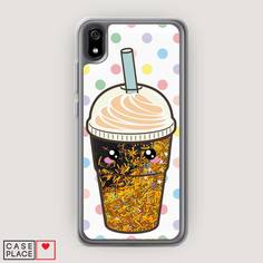 Жидкий чехол с блестками "Милый стакан" на Xiaomi Redmi 7A Awog