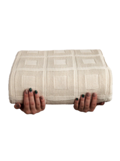 Плед вязаный Warm Whiff Молочный 180x220 см Хлопок 100 %