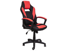 Игровое кресло TIGER Черный, ткань / Красный, экокожа Базистрейд