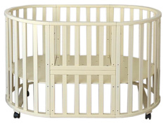 Кроватка детская Malika MIO УТ000002032 6 в 1 круглая-овальная слоновая кость Малика