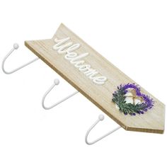 Вешалка настенная 3 крюч, 9.5х34 см, МДФ, металл, Добро пожаловать, Y4-5137 Нет бренда