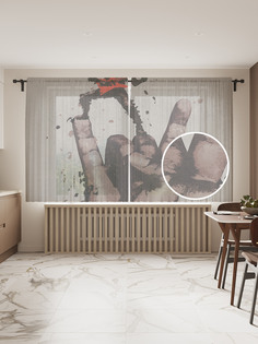 Фототюль JoyArty "Рок скульптура", 145x180 см (2 полотна со шторной лентой + 50 крючков)