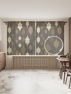 Фототюль JoyArty "Падающий декор", 145x180 см (2 полотна со шторной лентой + 50 крючков)