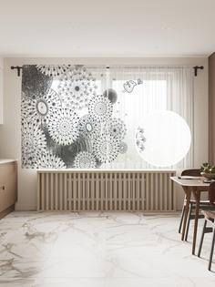 Фототюль JoyArty "Одуванчиковый мир" 145x180см (2 полотна со шторной лентой + 50 крючков)