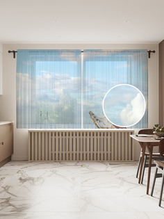 Фототюль JoyArty "Корабль утопленник" 145x180см (2 полотна со шторной лентой + 50 крючков)