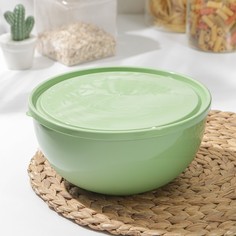 Салатник с крышкой Grill Party, 2,5 л, 21,8×21,2×10,5 см, цвет зелёный No Brand