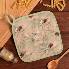 Прихватка "Spruce branches" 19х19см, 100% хл, саржа 190 гр/м2, ватин 250г/м2 Этель