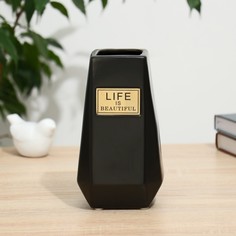 Ваза керамика настольная Лайф 6,5х9,5х18 см, микс No Brand