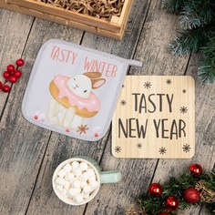 Набор кухонный Доляна Tasty winter: подставка, прихватка No Brand