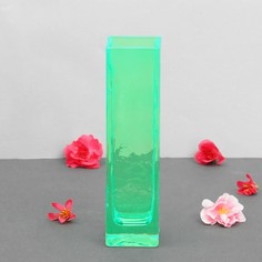 Ваза Олень квадратная прозр., 21х5,5х5,5 см 0,32 л, микс No Brand