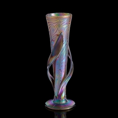 Ваза интерьерная Iris Leaf Glass, 33 см No Brand