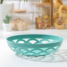 Ваза для хлеба и фруктов «Бутон», 25×7 см, круглая, цвет МИКС No Brand