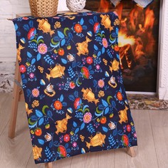 Полотенце 50х70 см, Самовары, рогожка, 170 гр/м2, хлопок 100% Domo Vita